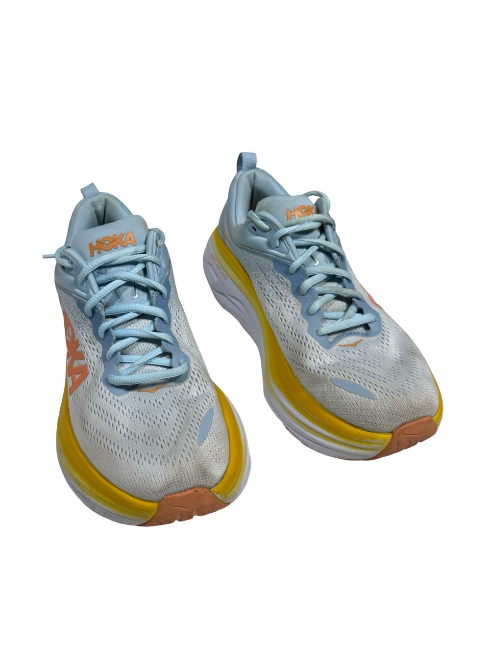 Hoka Bondi 8 Shoes Women Sz 8.5 B Blue Summer Song Running Sneakers 1127952 SSCA